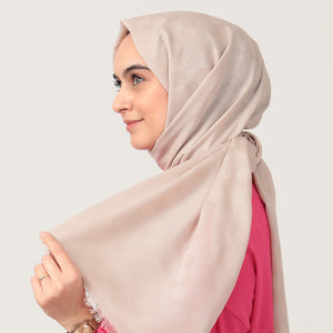 Pamuk Jakar Dama Desen Şal - Taş