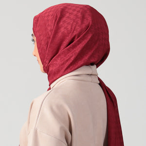 Pamuk Jakar - Kazayağı Şal - Bordo