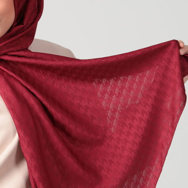 Pamuk Jakar - Kazayağı Şal - Bordo