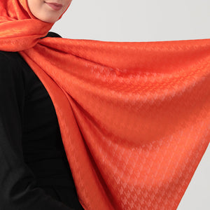 Pamuk Jakar - Kazayağı Şal - Turuncu