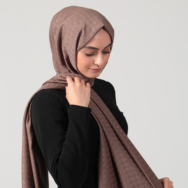 Pamuk Jakar - Kazayağı Şal - Vizon