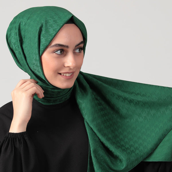 Pamuk Jakar - Kazayağı Şal - Zümrüt Yeşili