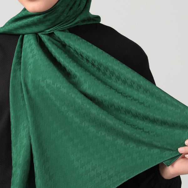 Pamuk Jakar - Kazayağı Şal - Zümrüt Yeşili
