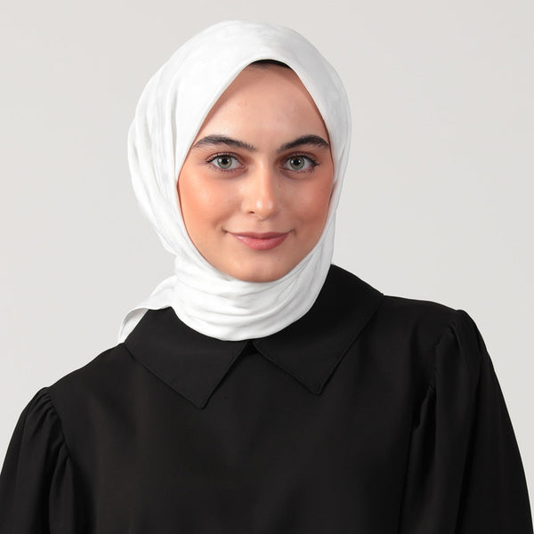 Pamuk Jakar - Leopar Desen Eşarp - Beyaz