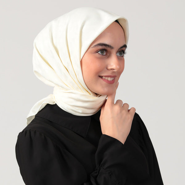 Pamuk Jakar - Leopar Desen Eşarp - Krem