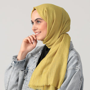 Pamuk Kraş Şal - Yağ Yeşili