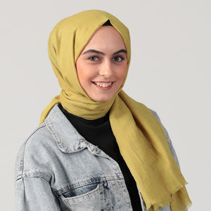 Pamuk Kraş Şal - Yağ Yeşili