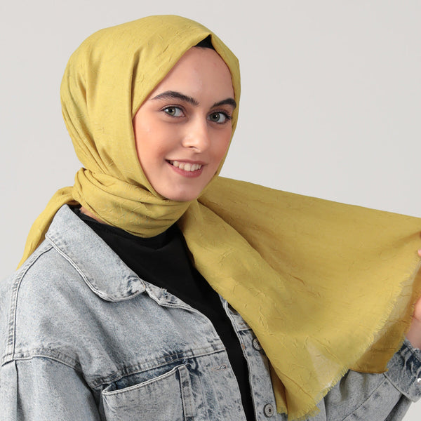 Pamuk Kraş Şal - Yağ Yeşili