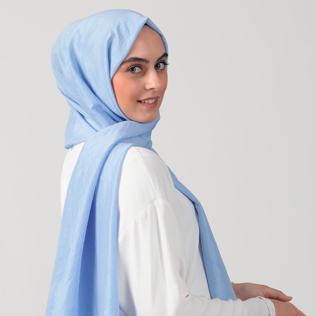 Pamuk Vual Şal - Bebe Mavi