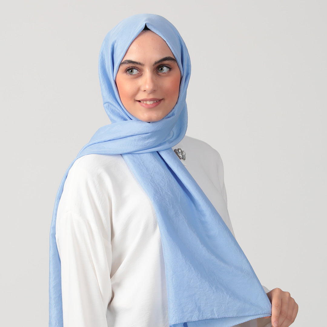 Pamuk Vual Şal - Bebe Mavi