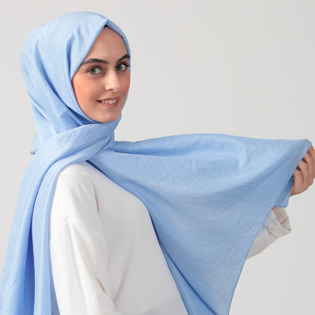 Pamuk Vual Şal - Bebe Mavi