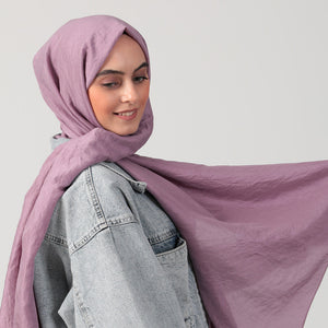 Pamuk Vual Şal - İncir Moru