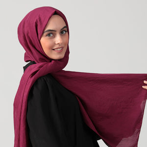 Pamuk Vual Şal - Mürdüm