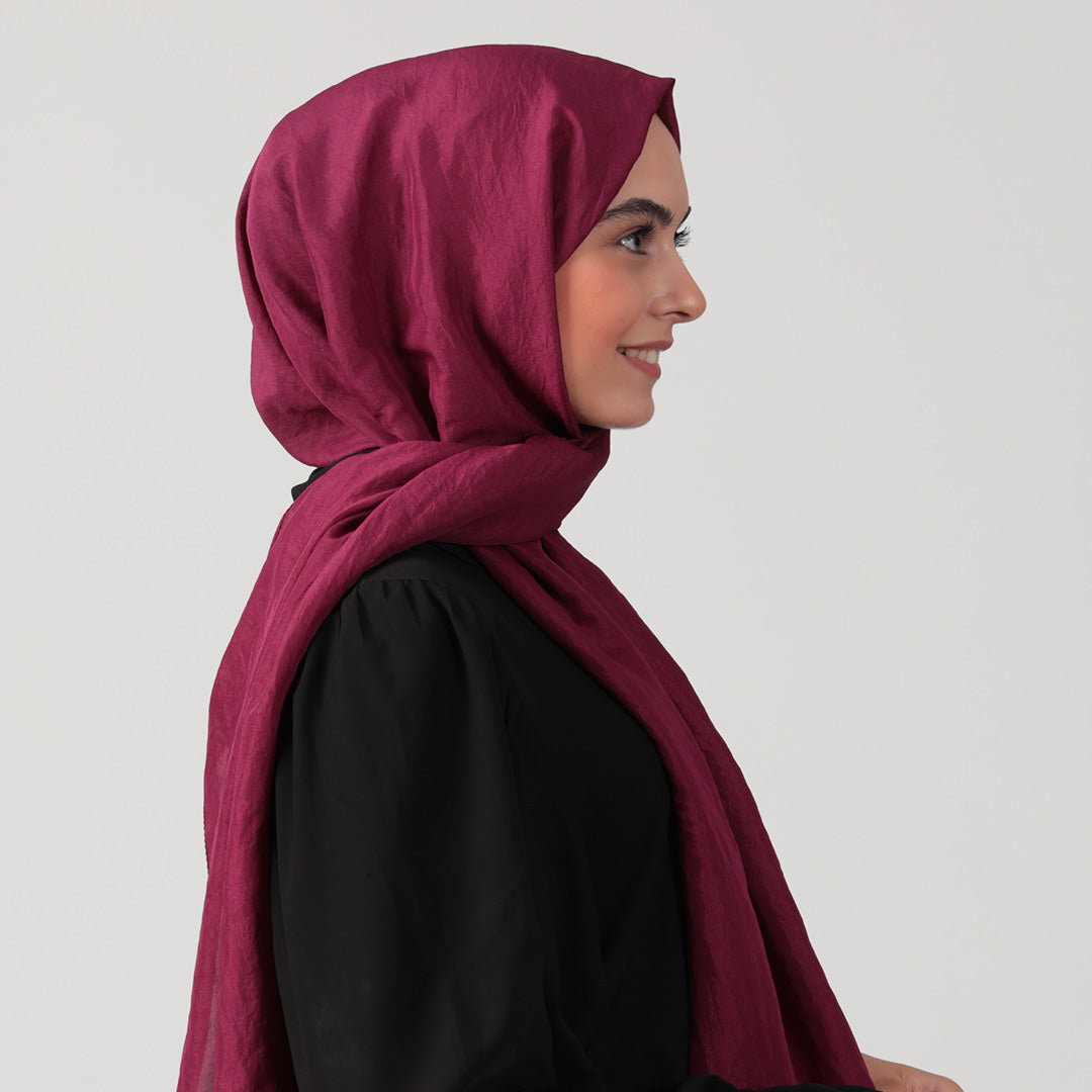 Pamuk Vual Şal - Mürdüm