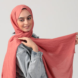 Pamuk Vual Şal - Tuğla