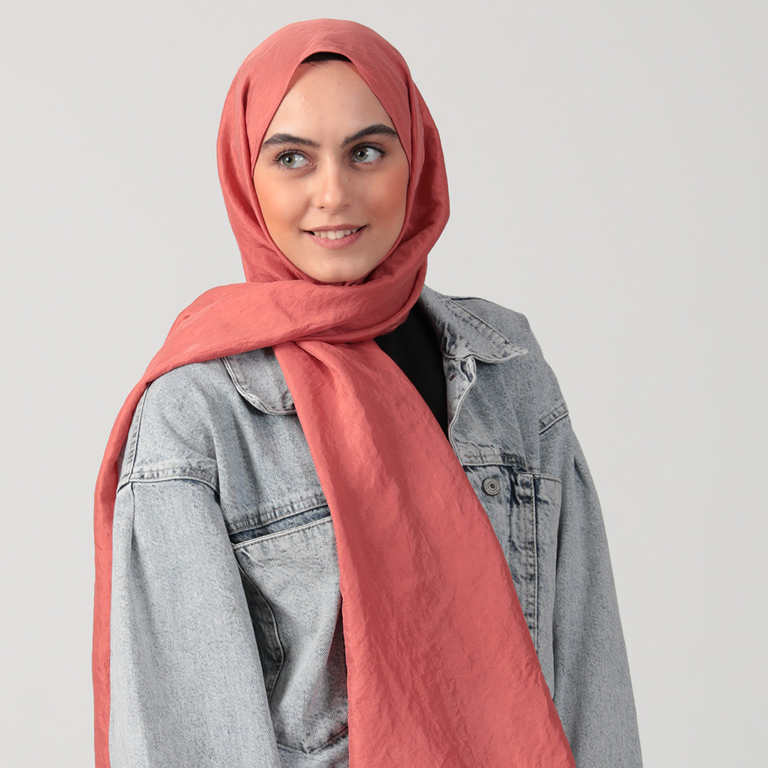 Pamuk Vual Şal - Tuğla