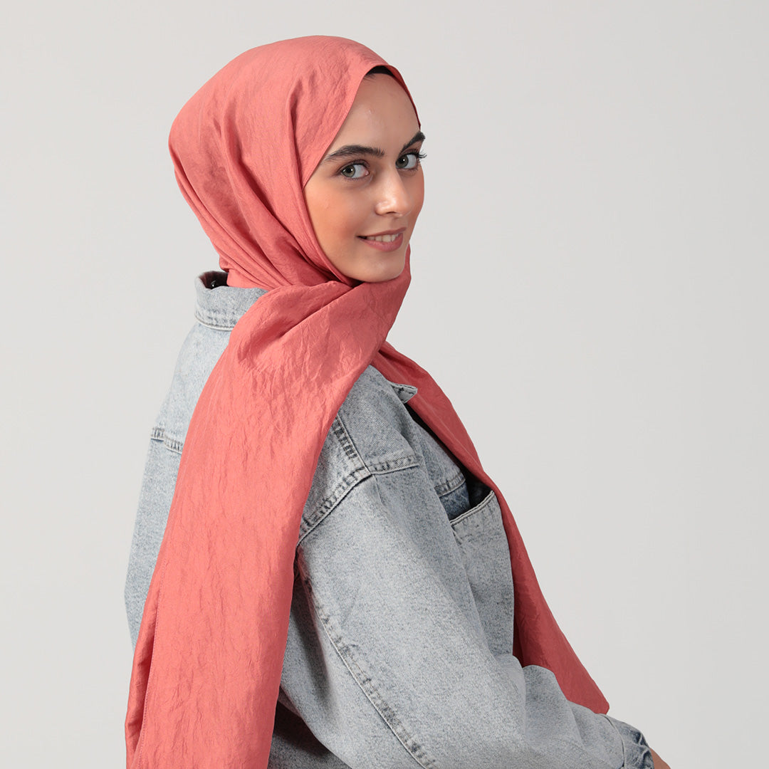 Pamuk Vual Şal - Tuğla