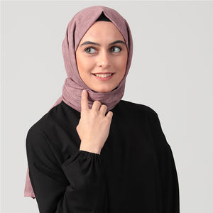 Spor Dikişli Taşlanmış Pamuk Şal - Gül Kurusu