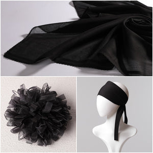 Tokalı Kombin ( İç Başörtü - Hacimli Toka - Bandana Bone ) - Siyah