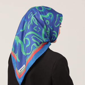 Twill Eşarp - İlkbahar Desen - Fıstık Yeşili