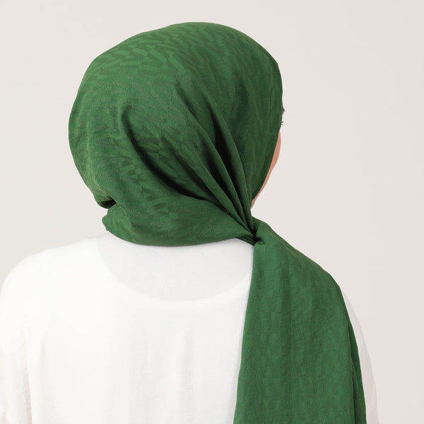 V Desen Fresh Cotton Şal - Çam Yeşili