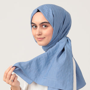 V Desen Fresh Cotton Şal - Mavi