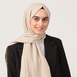 V Desen Fresh Cotton Şal - Taş