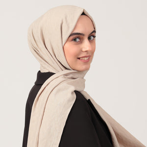 V Desen Fresh Cotton Şal - Taş