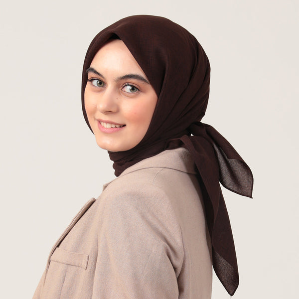 Yazlık Denim Eşarp - Acı Kahve