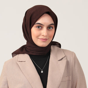 Yazlık Denim Eşarp - Acı Kahve