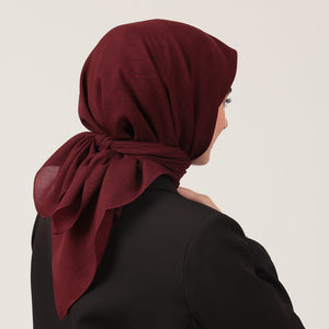 Yazlık Denim Eşarp - Bordo