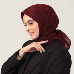 Yazlık Denim Eşarp - Bordo