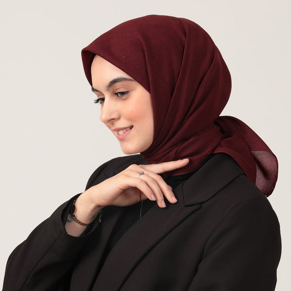 Yazlık Denim Eşarp - Bordo