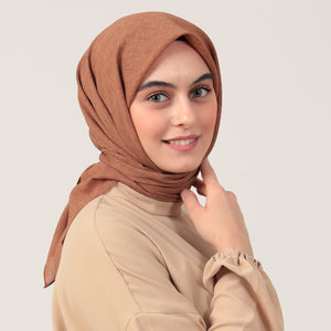 Yazlık Denim Eşarp - Camel