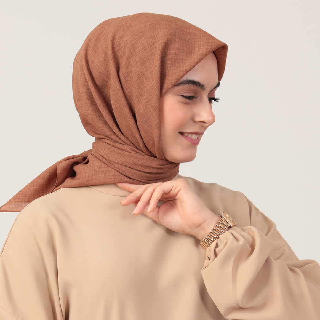 Yazlık Denim Eşarp - Camel