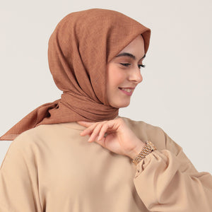 Yazlık Denim Eşarp - Camel