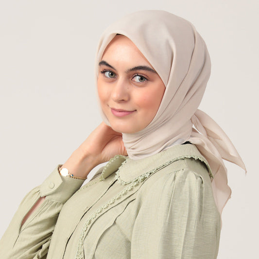 Yazlık Denim Eşarp - Ekru