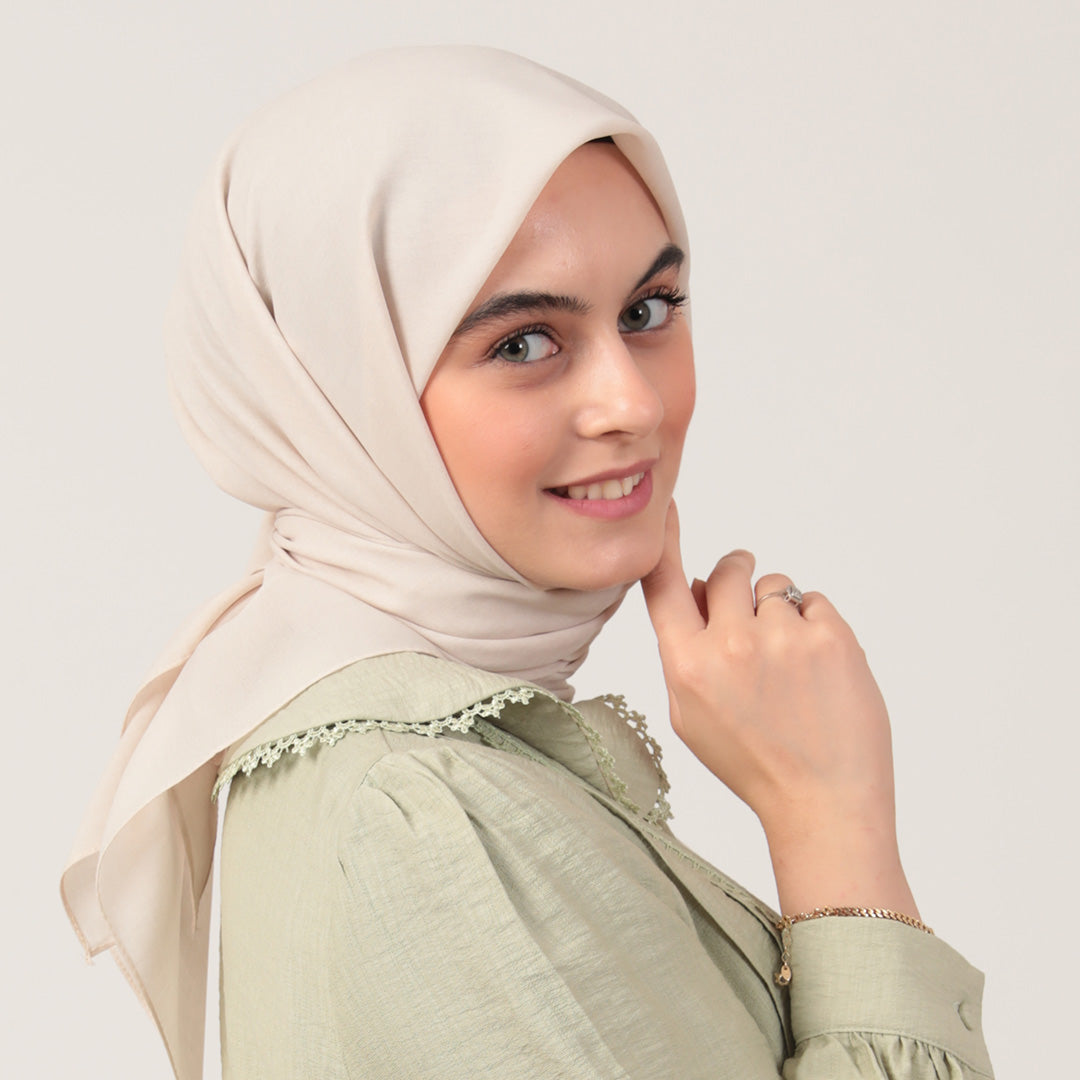 Yazlık Denim Eşarp - Ekru