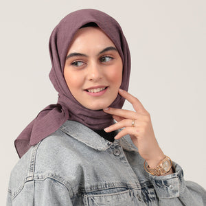 Yazlık Denim Eşarp - İncir Moru