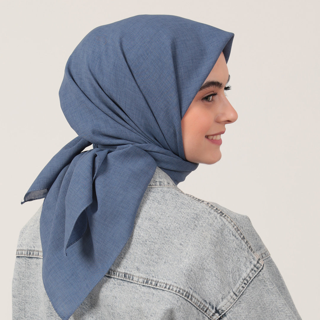 Yazlık Denim Eşarp - İndigo