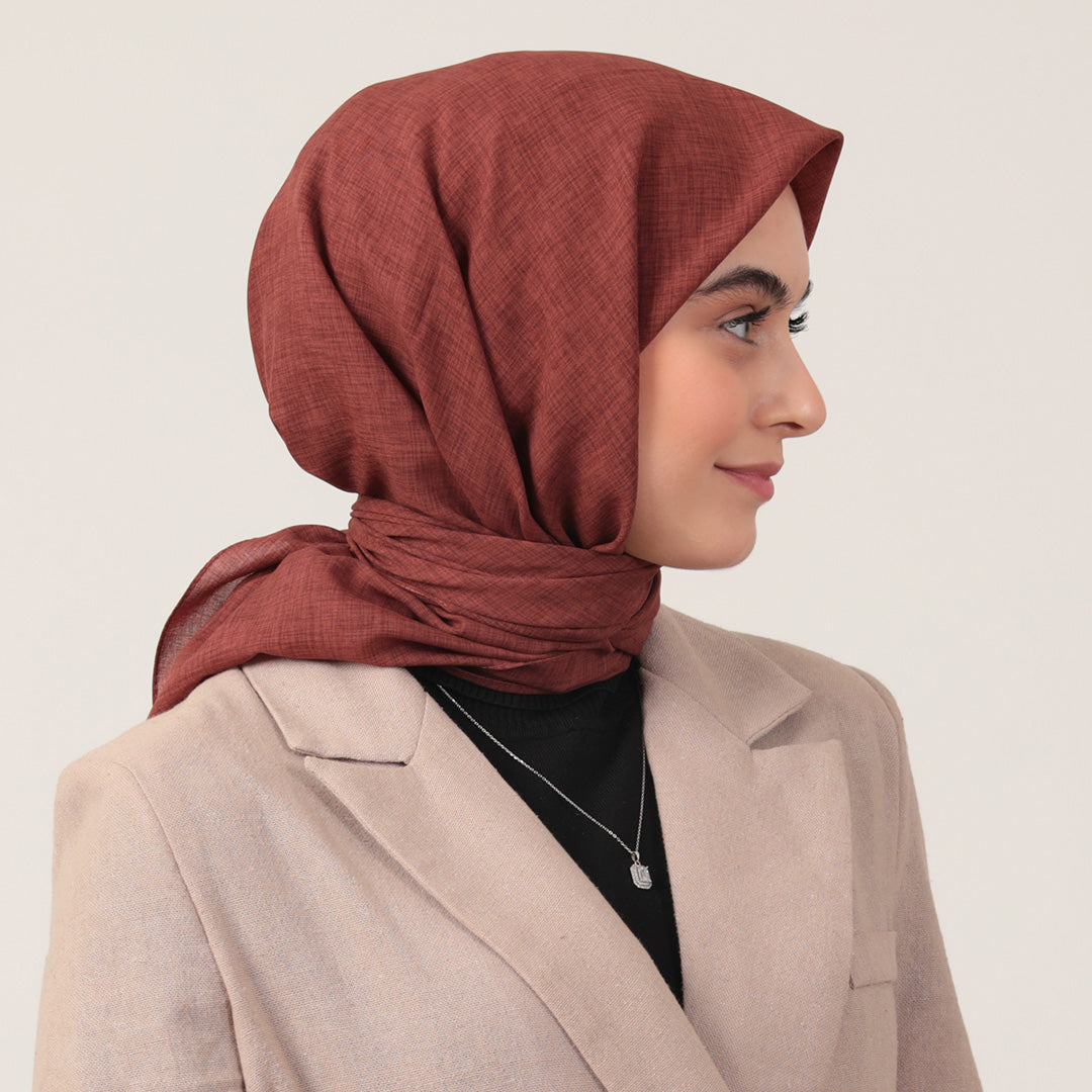 Yazlık Denim Eşarp - Kiremit