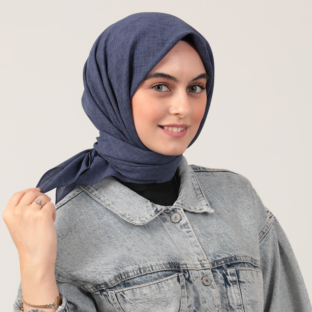 Yazlık Denim Eşarp - Kot Mavi