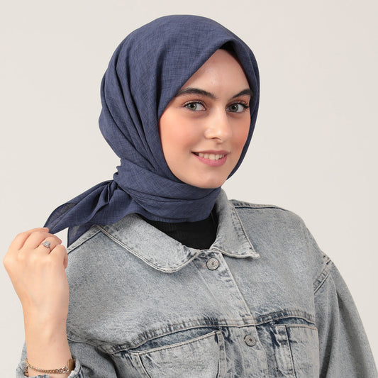 Yazlık Denim Eşarp - Kot Mavi