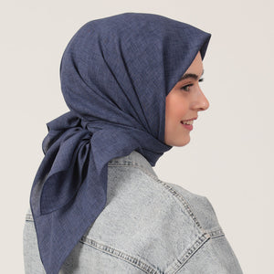 Yazlık Denim Eşarp - Kot Mavi