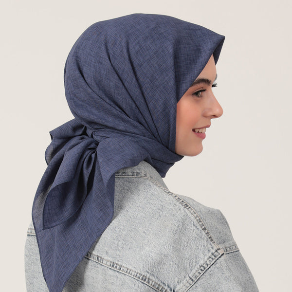 Yazlık Denim Eşarp - Kot Mavi