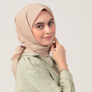 Yazlık Denim Eşarp - Koyu Bej