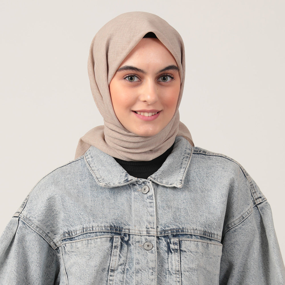 Yazlık Denim Eşarp - Latte