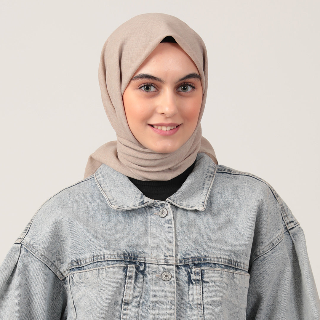 Yazlık Denim Eşarp - Latte