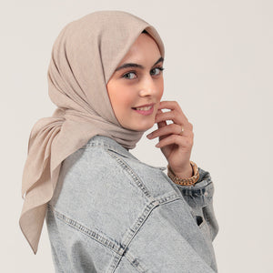 Yazlık Denim Eşarp - Latte