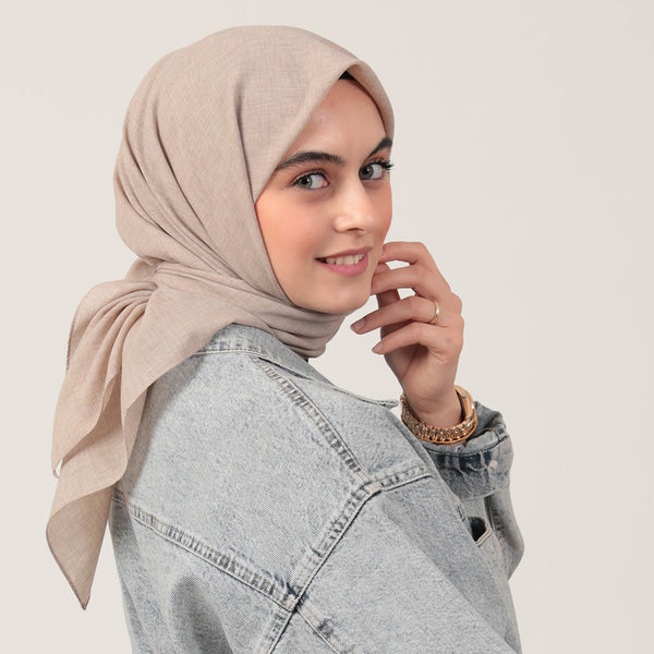 Yazlık Denim Eşarp - Latte